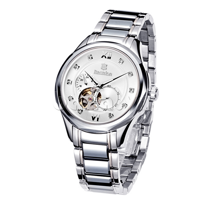 Đồng hồ nam Bestdon phong cách thời trang mặt trắng viền bạc