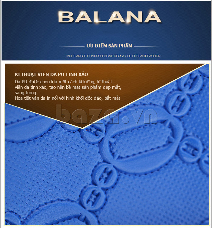 bộ túi ví nữ Balana 122 với kĩ thuật viền da tinh xảo
