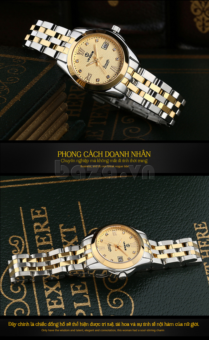 Đồng hồ nữ Vinoce V-8079G mang phong cách lịch sự mà không kém phần thời trang