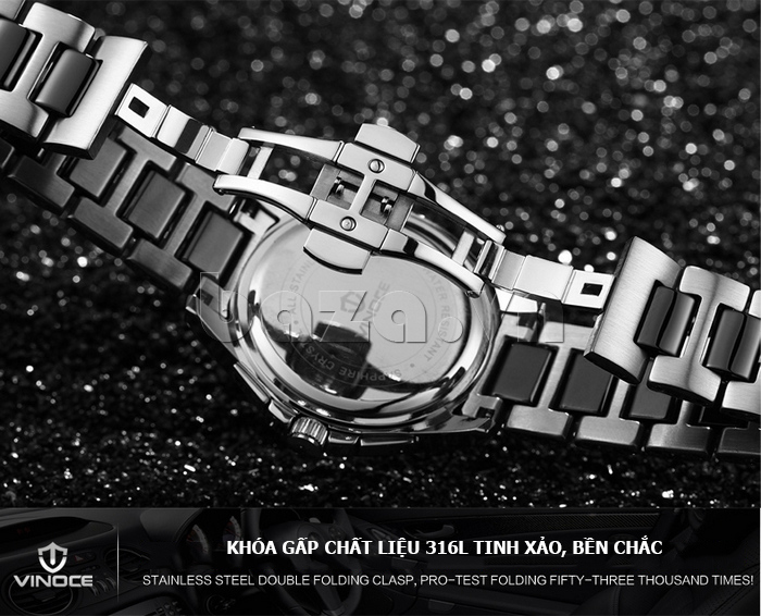 Đồng hồ nam dây ceramic thời trang Vinoce 8379 tinh tế