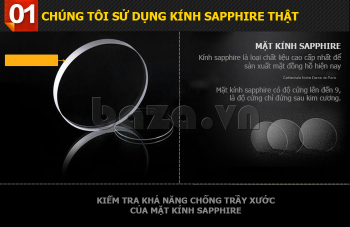 Đồng hồ cơ nam Vinoce V633229L mặt kính sapphire chất lượng