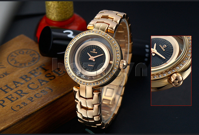 Đồng hồ nữ đính pha lê Vinoce 8377 thiết kế tinh vi 