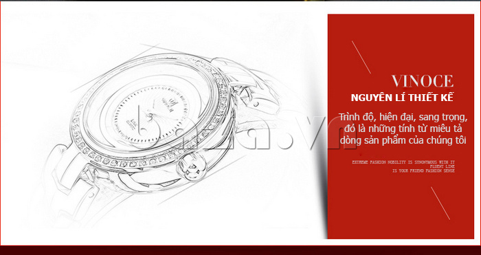 Đồng hồ nữ đính pha lê Vinoce 8377 thiết kế ấn tượng từng chi tiết 