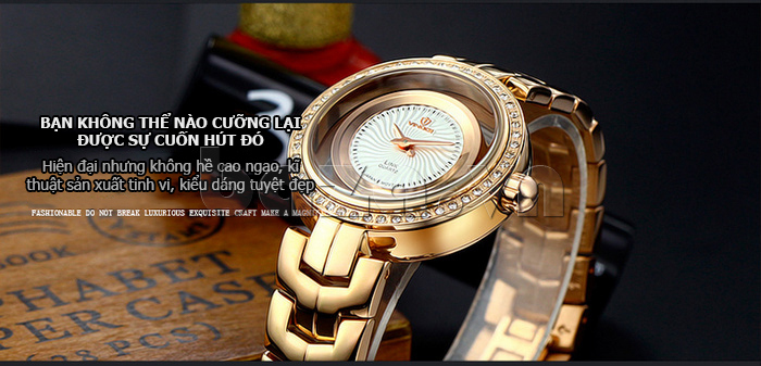 Đồng hồ nữ đính pha lê Vinoce 8377 sản xuất tinh vi 