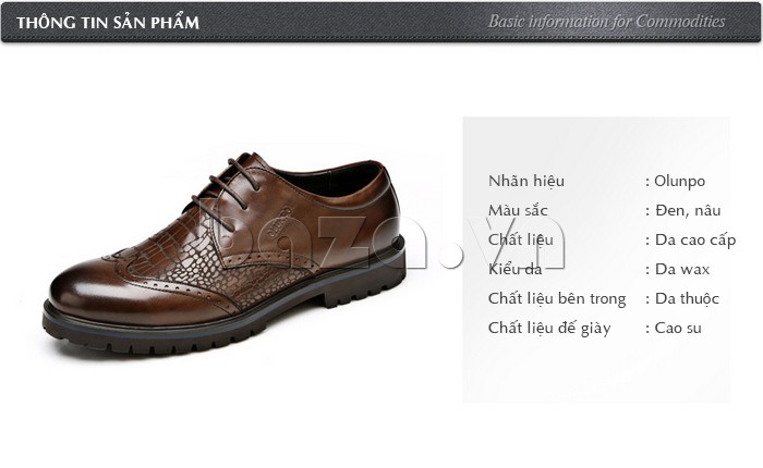 giày Olunpo QHSL1304 có nhiều màu sắc sang trọng cho bạn lựa chọn