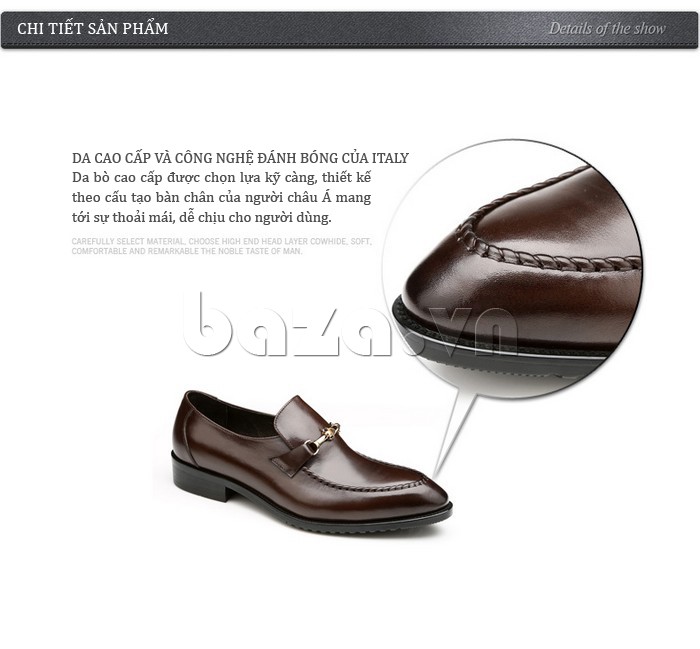 Đôi giày sử dụng chất liệu da cao cấp và công nghệ đánh bóng của Italy