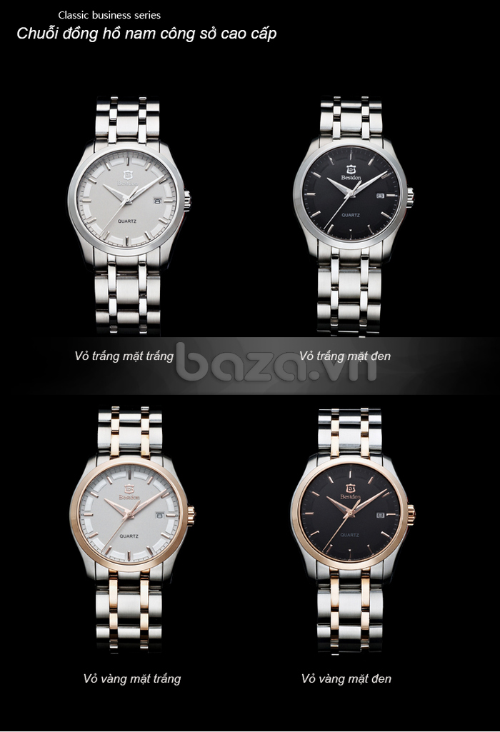 Đồng hồ nam công sở Bestdon có 4 phiên bản 