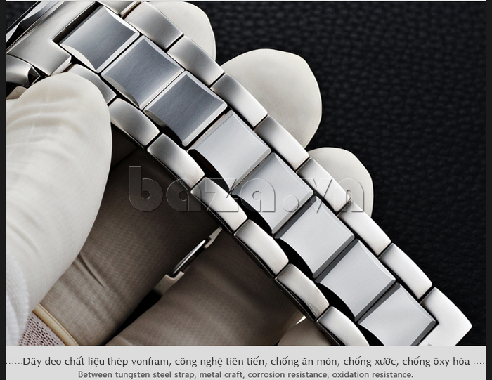 Dây đeo đồng hồ chất liệu thép vonfram được sản xuất theo công nghệ tiên tiến, chống ăn mòn, chống xước và chống oxy hóa