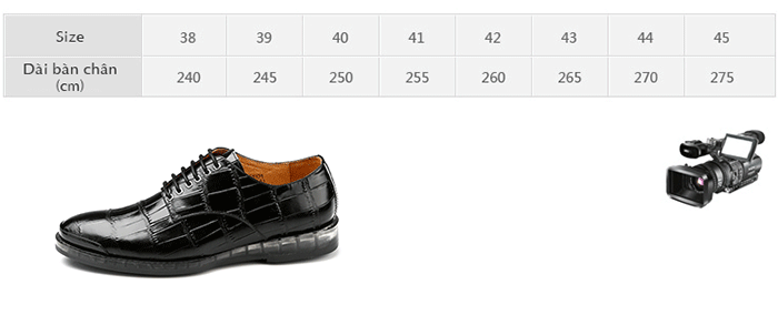 Giày da nam OLUNPO QDT1301 có nhiều size để chọn lựa
