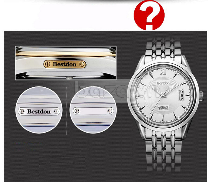 Cạnh bên của vỏ đồng hồ được khắc logo Bestdon khẳng định chất lượng chính hãng