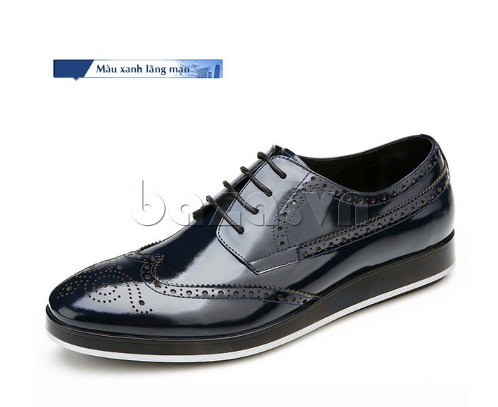 Giày da nam thời trang Olunpo QLXS1301 màu xanh lãng mạn