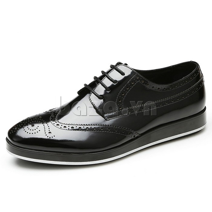 Giày da nam thời trang Olunpo QLXS1301 đế cao màu đen