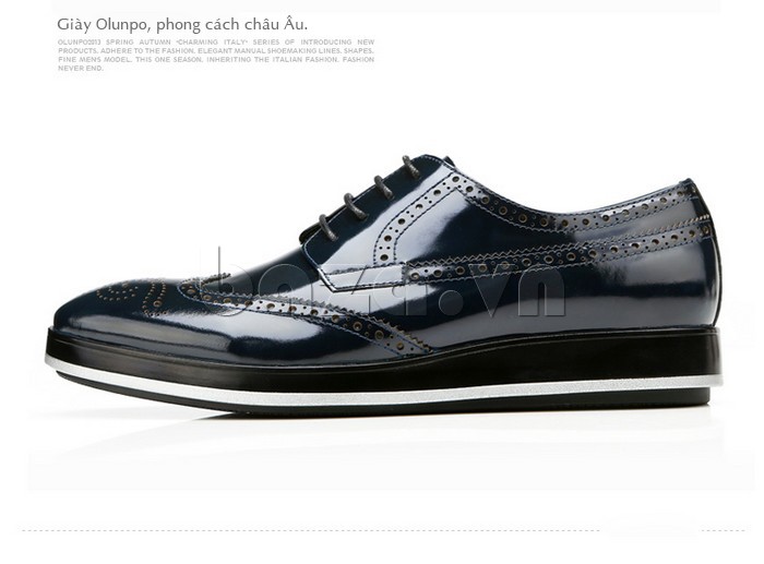 Giày da nam thời trang Olunpo QLXS1301 màu xanh đậm tạo nên nét cuốn hút mới