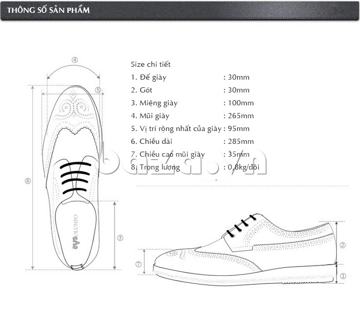 Giày da nam thời trang Olunpo QLXS1301 - Giày nam đẳng cấp chính hãng