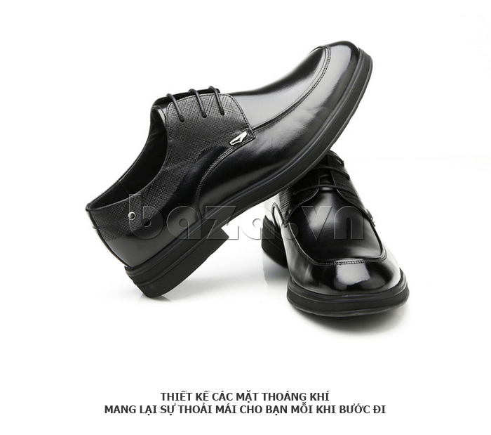 Giày da nam thời trang OLUNPO QHSL1405 màu đen dễ phối đồ
