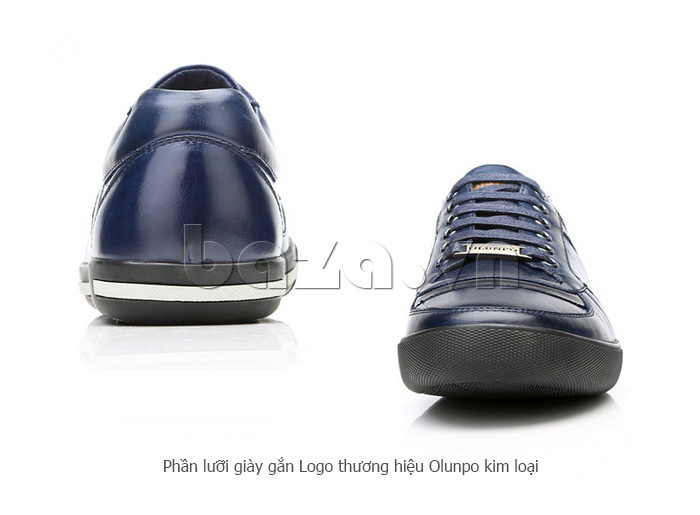 Phần lưỡi Giày da nam Olunpo QHT1422 được gắn kim loại ấn tượng