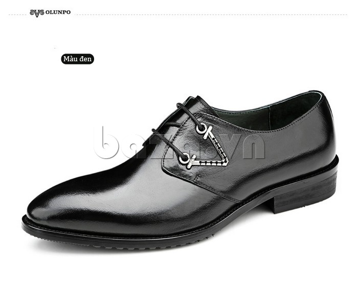 giày nam Olunpo QLXS1311 thiết kế chữ V kim loại độc đáo