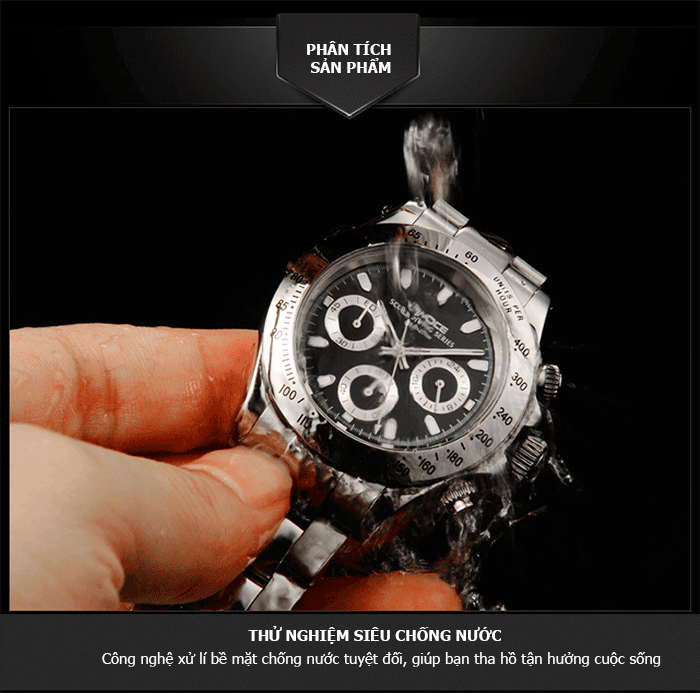 Đồng hồ nam mốc giờ dạ quang Vinoce V6331111 chất lượng