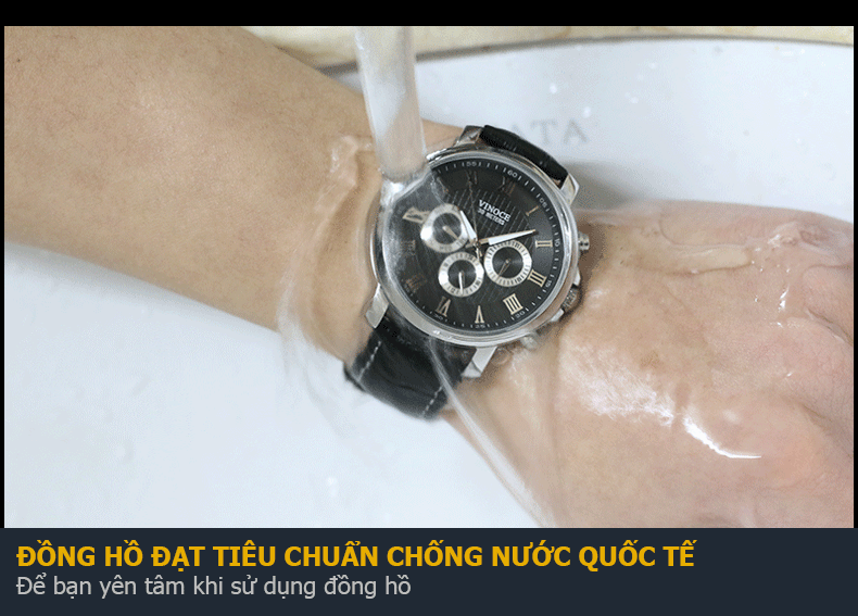 Đồng hồ nam dây da Vinoce V8370G thiết kế thời trang