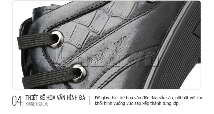 Giày da nam Olunpo QHL1402 thiết kế khuyên xỏ giày cao cấp