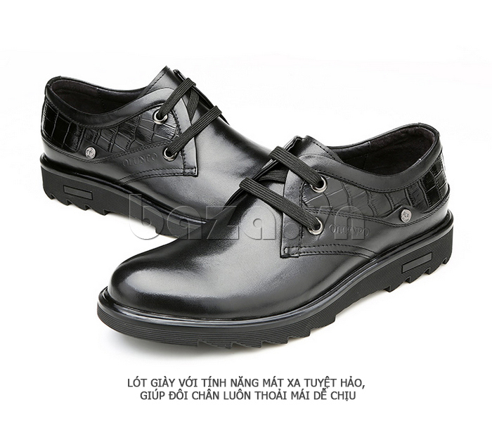 Giày da nam Olunpo QHL1402 lót giày ấn tượng