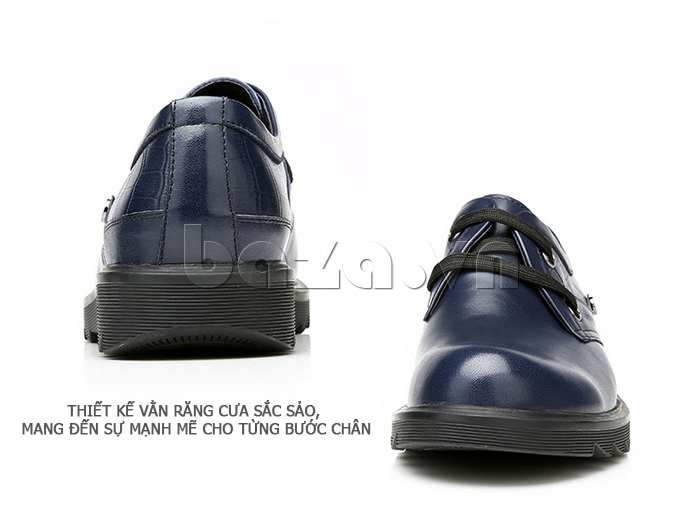 Giày da nam Olunpo QHL1402 thiết kế răng cưa đế sắc xảo