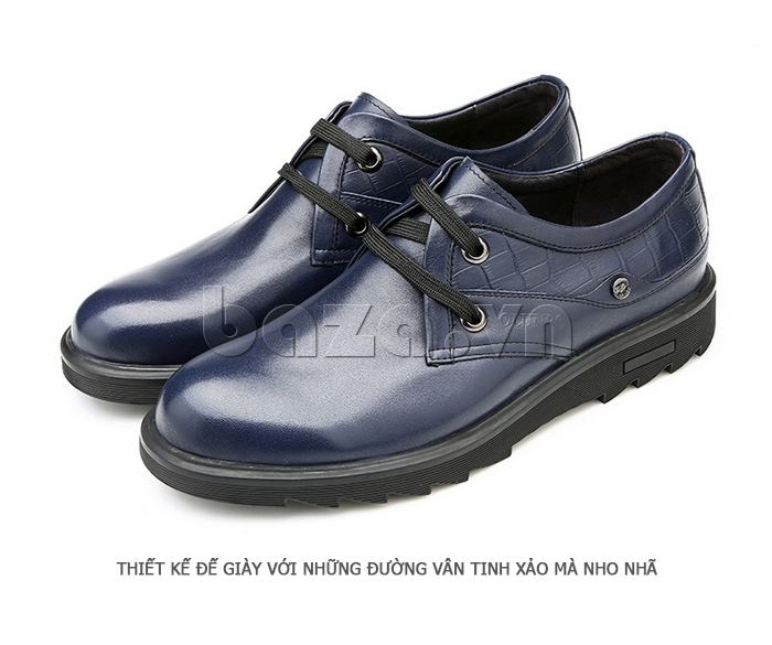 Giày da nam Olunpo QHL1402 thiết kế vân cá sấu tinh xảo