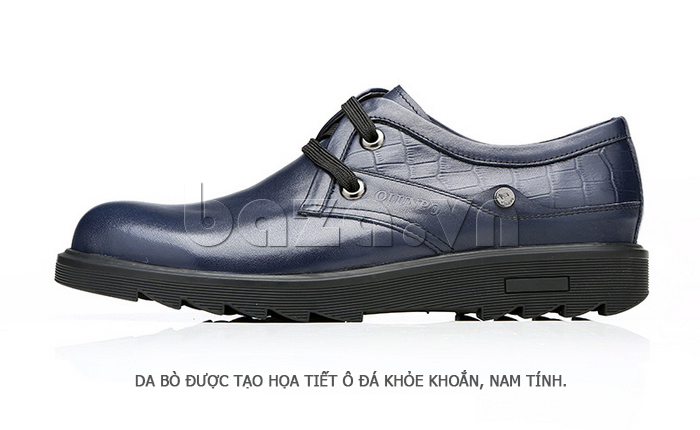Giày da nam Olunpo QHL1402 thiết kế tạo họa tiết cá tính khỏe khoắn