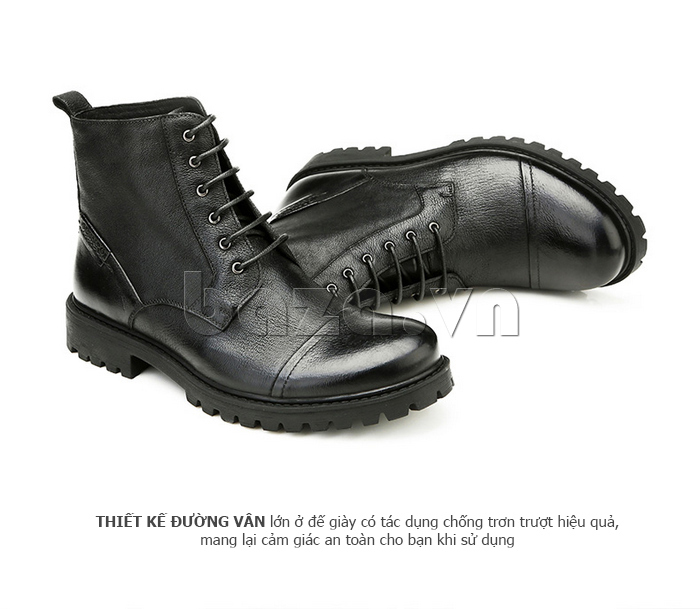 Giày boot nam Olunpo DHT1439 màu đen cá tính
