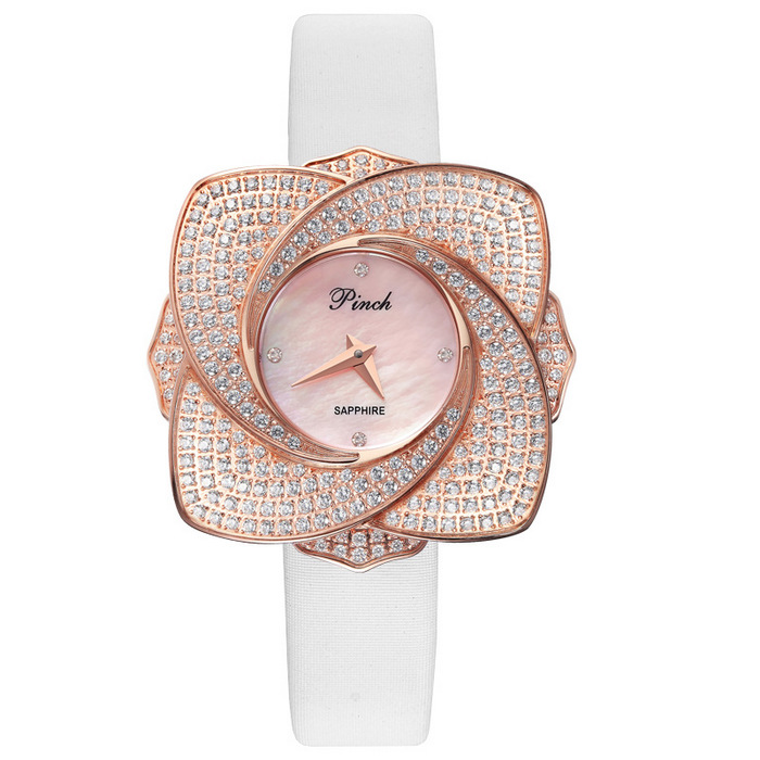 Đồng hồ nữ mặt hoa đính pha lê Pinch L9512-P04