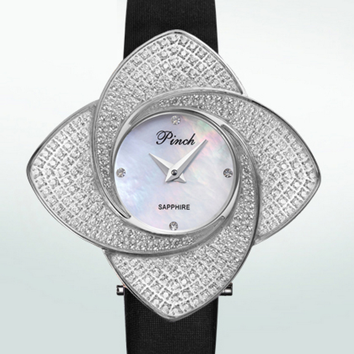 Đồng hồ nữ mặt hoa đính pha lê Pinch L9512-P04