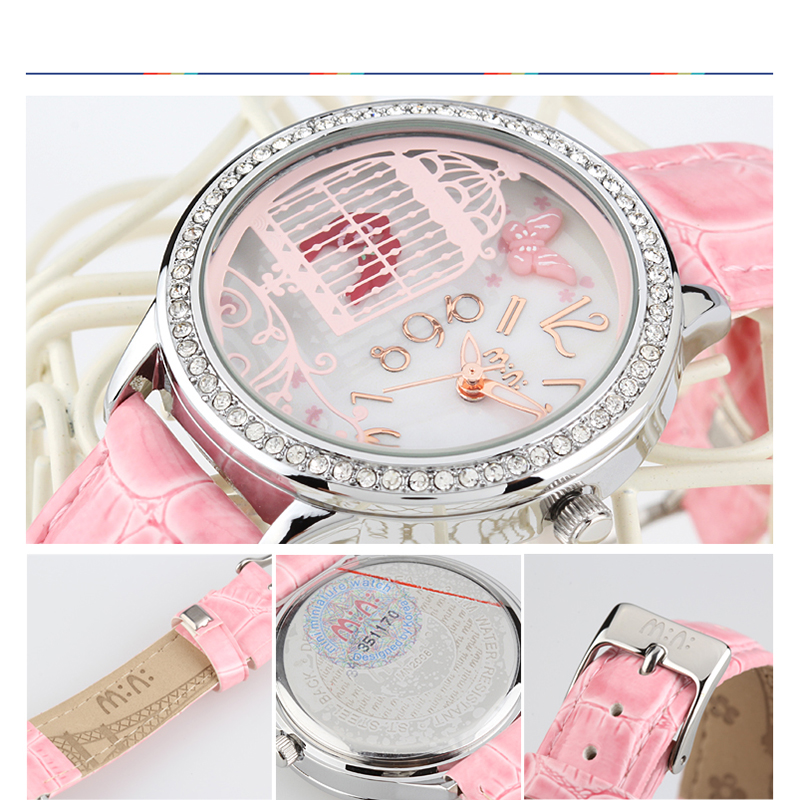 Đồng hồ nữ Mini MN2008 lồng chim dễ thương