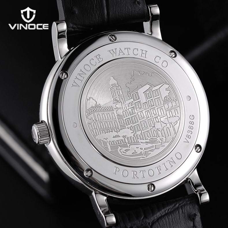 Đồng hồ nam dây da Vinoce 8388G kiểu dáng đơn giản