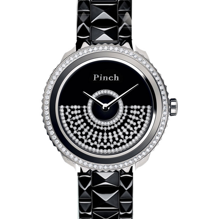 Đồng hồ thời trang Pinch 1882H Mặt đồng hồ có hình rẻ quạt đính pha lê 