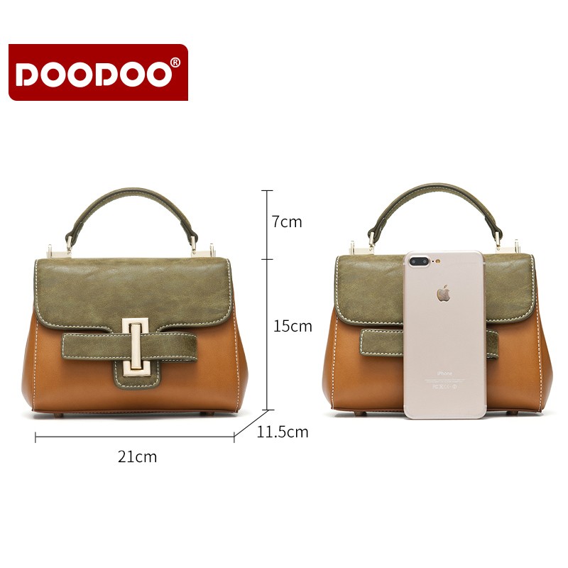 Túi satchel phối màu đai khóa DooDoo