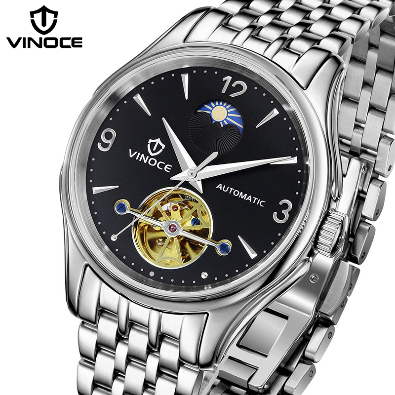 Đồng hồ cơ nam chạm rỗng Vinoce V633231G