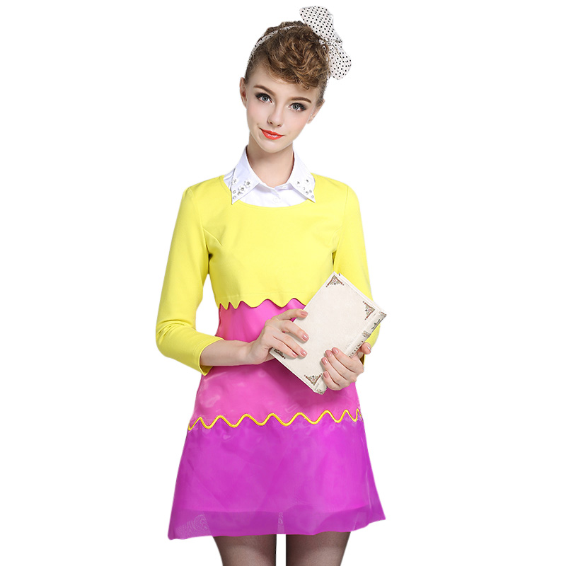 Váy Mod Dress Color Block Bessie