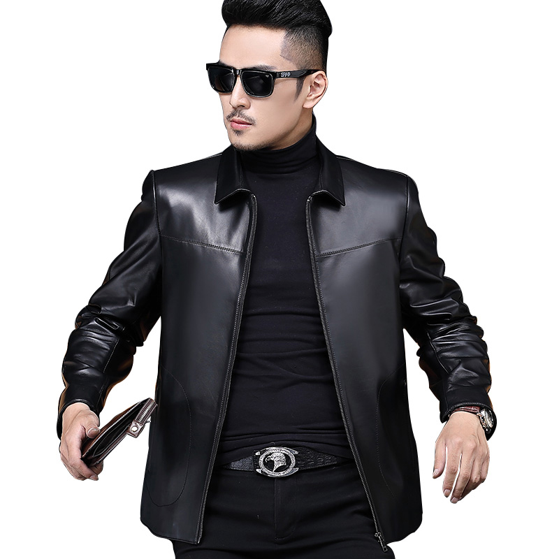 Áo khoác da cừu cổ bẻ túi khóa kéo