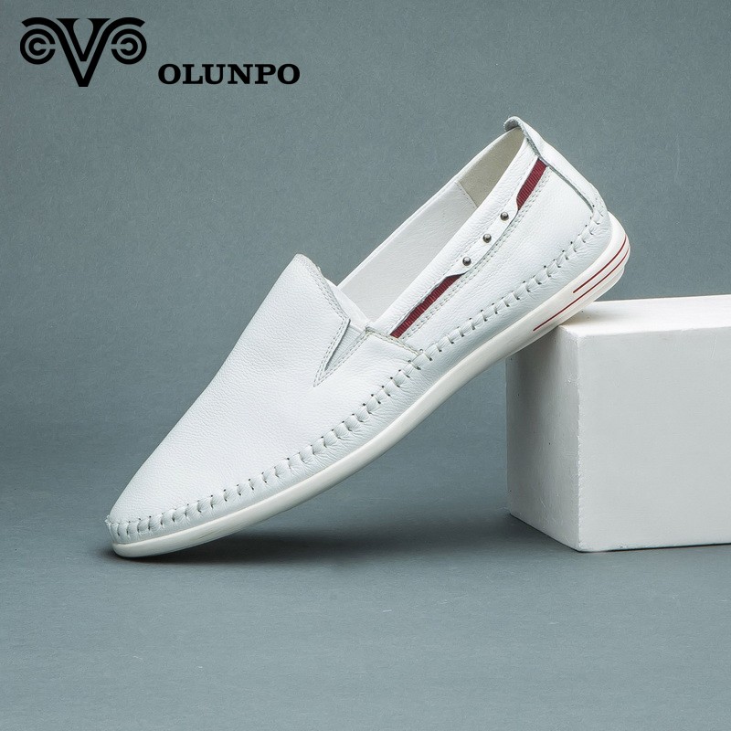 Giày Slip-on nam phối màu viền chỉ nổi Olunpo