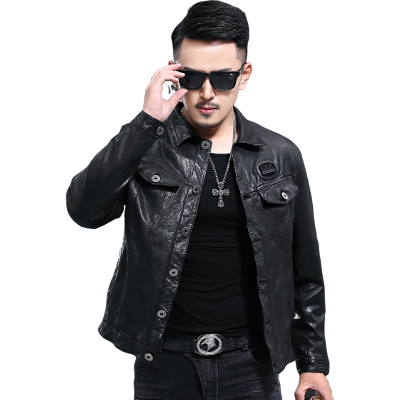 Áo Biker Jacket da cừu cổ bẻ dáng ngắn đầy nam tính