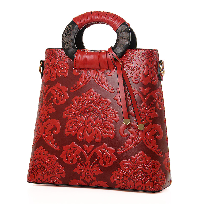 Túi Handbag nữ in hoa phù dung 3D Nobely