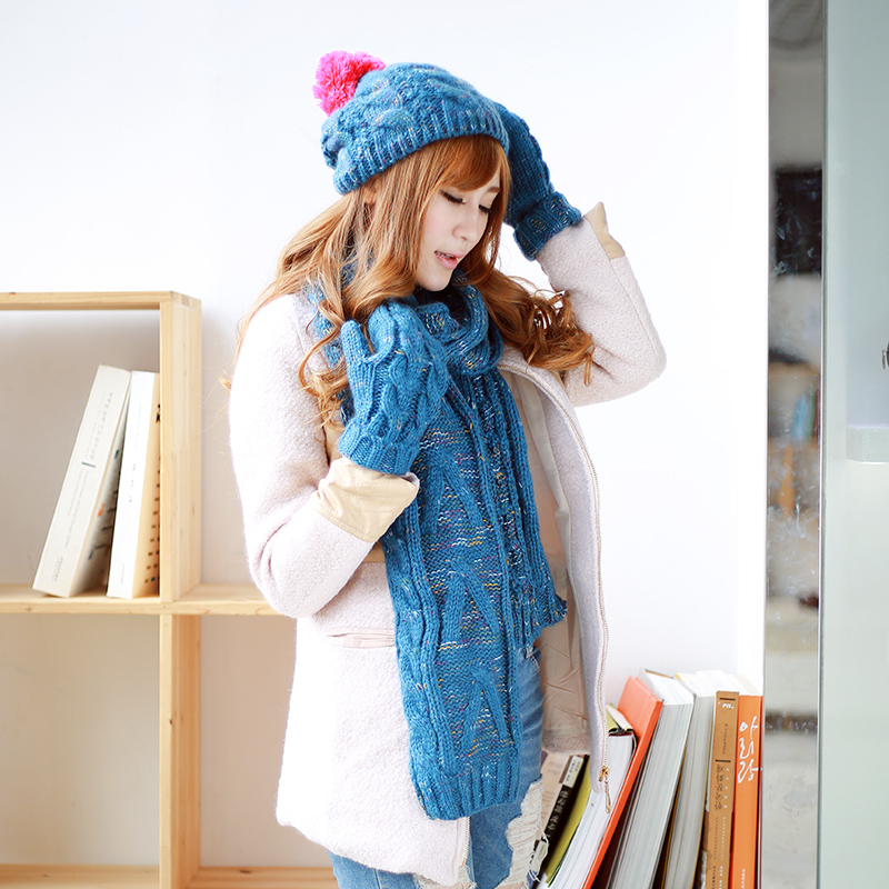 Bộ 3 món mũ, khăn, găng tay phong cách Hàn Quốc Dorain 