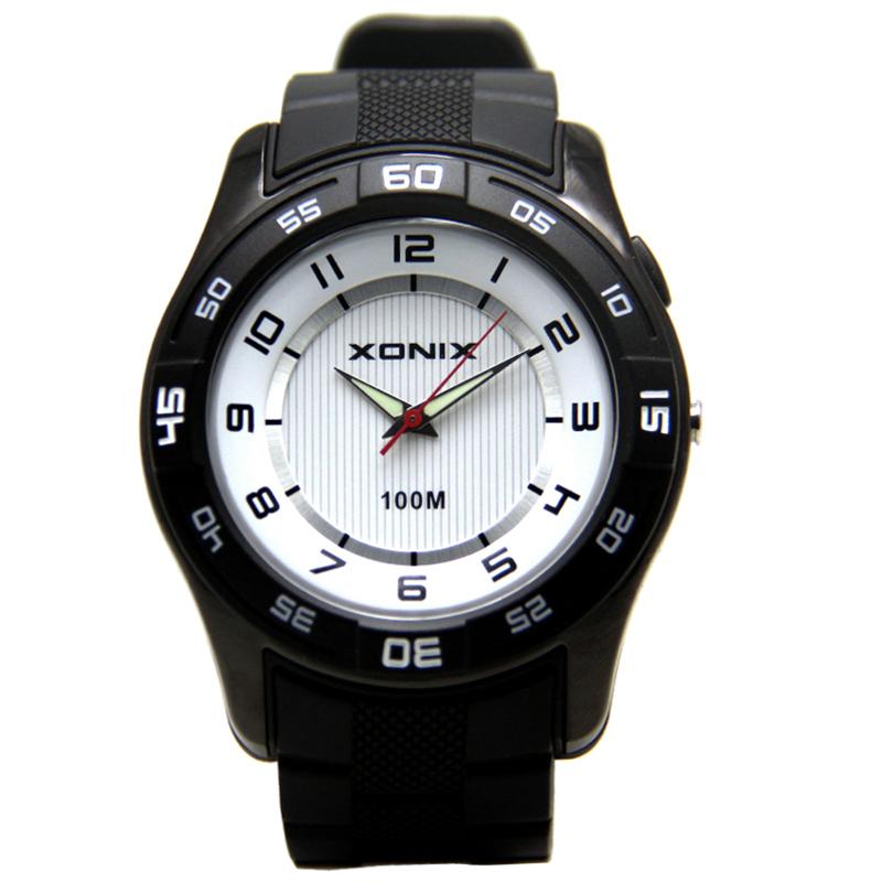 Đồng hồ thể thao Xonix QF đen mặt trắng