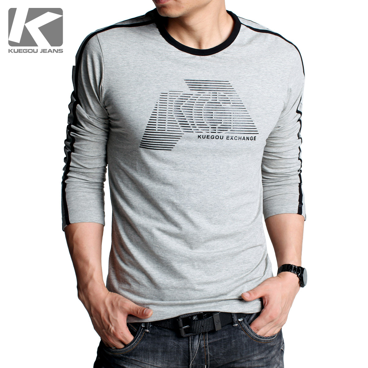 Áo T-shirt nam K-Jeans họa tiết chữ KG