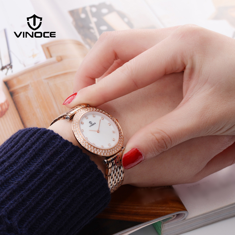 Đồng hồ nữ siêu mỏng Vinoce 6323l đính pha lê