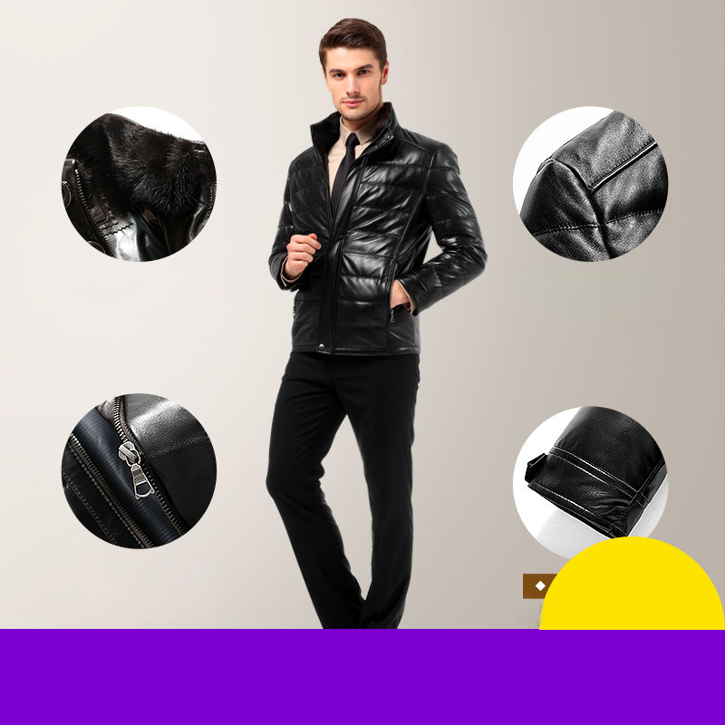 Áo Jacket da cừu lót lông chồn chần chỉ ngang