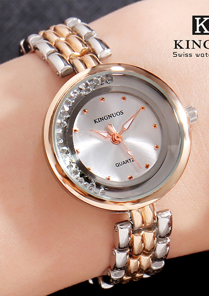Đồng hồ vòng tay nữ đính đá Kingnuos (Màu tím)