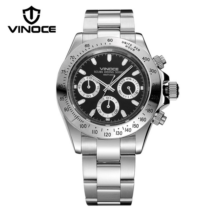 Đồng hồ nam mốc giờ dạ quang Vinoce V6331111 