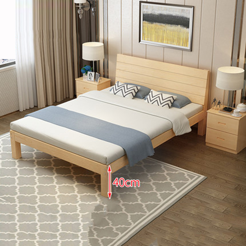 Giường ngủ gỗ thông phong cách hiện đại