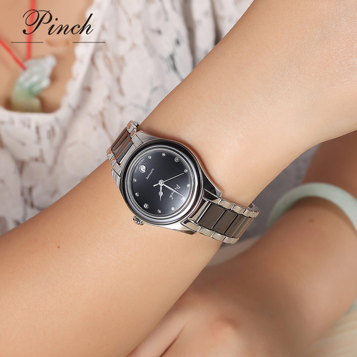 Đồng hồ nữ thời trang dây đeo chất liệu caremic hoa lệ Pinch L616